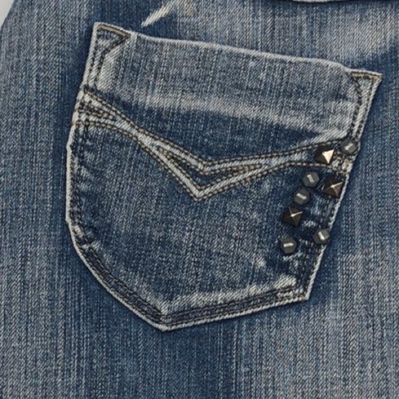 VINTAGE RAMPAGE FLARE BOOT JEANS 7/29x33 PYRAMID STUDS ๐ - Picture 13 of 13